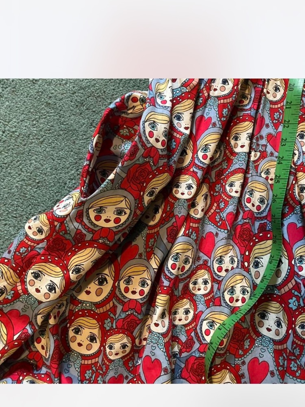 Lindy Bop Red and Light Blue Doll Print Dress - Picture 5 of 5